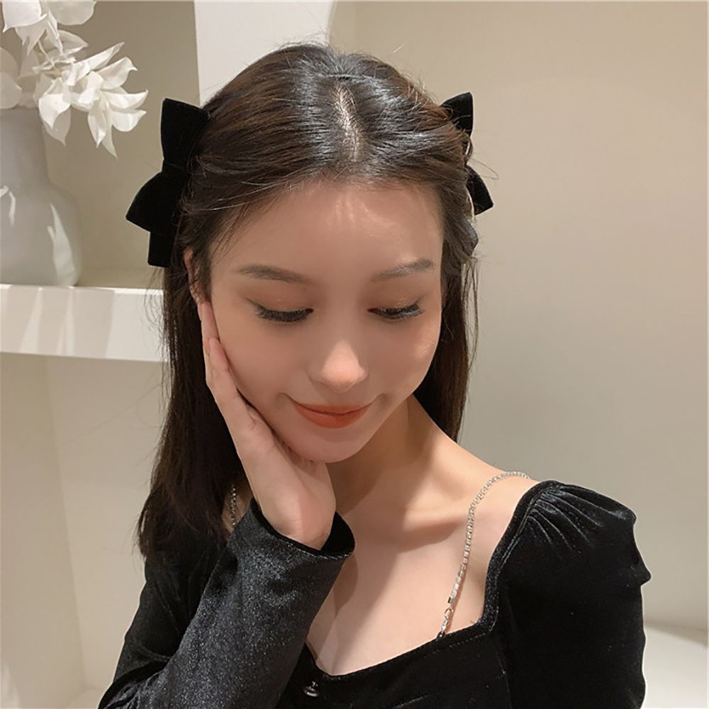 Somedayzl ที่คาดศีรษะผ้ากํามะหยี่ประดับโบว์สไตล์วินเทจหลากสีน่ารักแฟชั่นสําหรับเด็กผู้หญิง