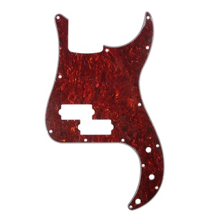 Musiclily อุปกรณ์เสริมเบส P Pickguard 13 หลุมสําหรับ Fender American/ Mexican เบสมาตรฐาน, 4Ply เต่าสีแดง