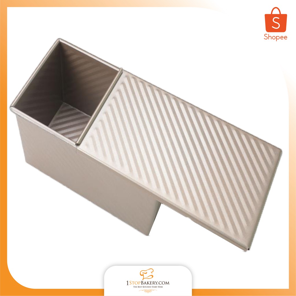 พิมพ์ขนมปังขนาด 450 กรัม / Golden Non-Stick Toast With Lid 450 gram 18.5x10.5xh11(Loaf Pan)