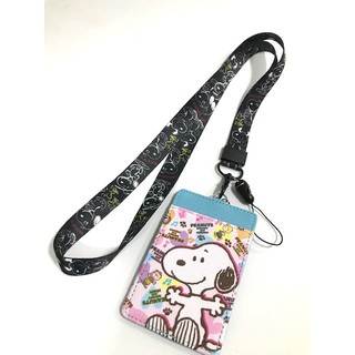 SNOOPY 2H สายคล้องคอ สายคล้องบัตร ที่ใส่บัตร ซองใส่บัตร พร้อมสายคล้องคอ ลาย Snoopy 2H งานดี สวยงาม สำหรับ บัตร 6x8 cm mn