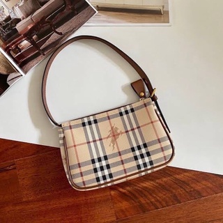 Burberry Nova กระเป๋าสะพายไหล่ สไตล์วินเทจ คลาสสิก สําหรับผู้หญิง || กระเป๋าใต้วงแขน