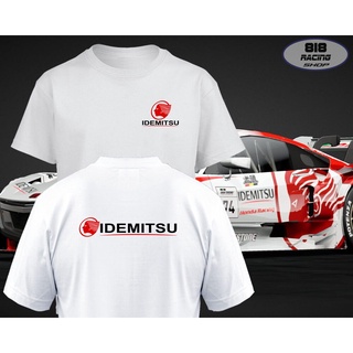 สตรีทแฟชั่น เสื้อยืด Racing Sport [สีขาว / สีเทา] [IDEMITSU]คอกลม