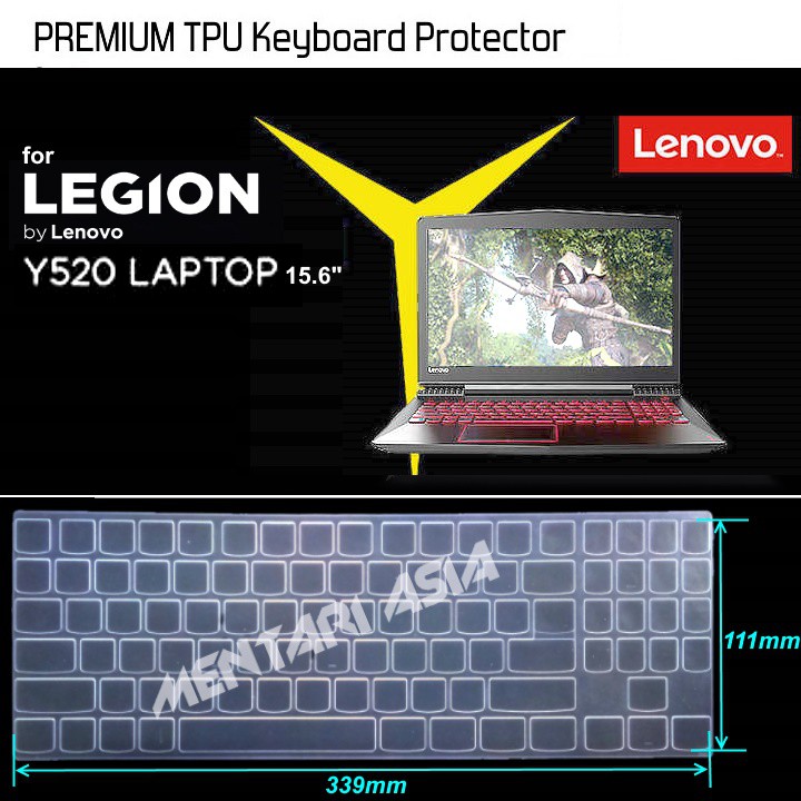 ตัวป้องกันคีย์บอร์ด LENOVO Legion Y520 - PREMIUM Silicon Clear