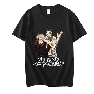 เสื้อยืดผู้ 【Boutique Selection】เสื้อยืด ผ้าฝ้าย 100% พิมพ์ลายอนิเมะ Jujutsu Kaisen My Besto Friendo Todo Aoi แนวสตรีท ส