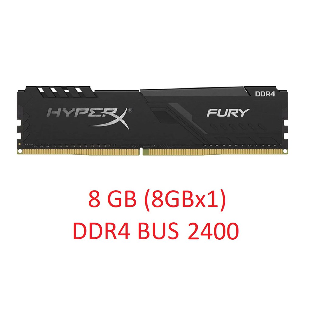 RAM PC KINGSTON HyperX FURY BLACK 8GB (8GBx1) DDR4 BUS 2400 (HX424C15FB3/8)
