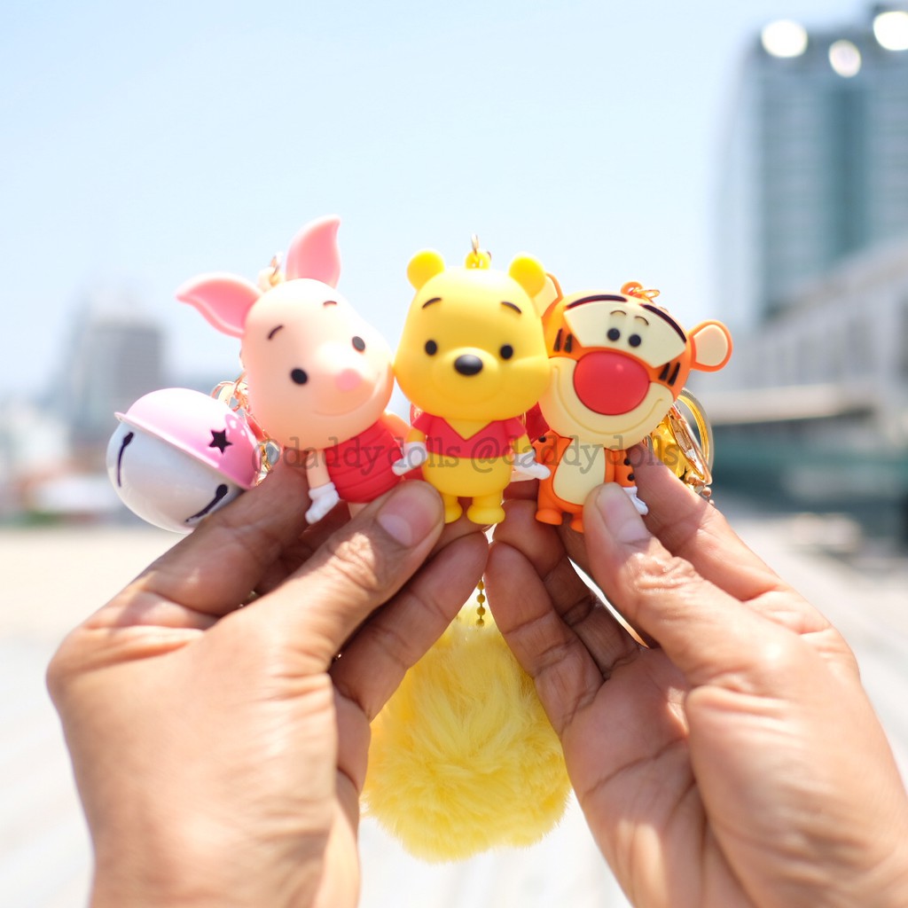 พวงกุญแจ ยาง Pooh หมีพูห์ & Piglet พิกเล็ต & Tigger ทิกเกอร์ และพู่ 2.5นิ้ว พู พูห์ หมีพู