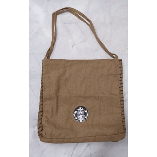 กระเป๋า Starbucks Brown &amp; Green Hemp Tote Bag กระเป๋าผ้าใยกัญชง Starbucks ของแท้💯%จากชอปค่ะ สวยมากก