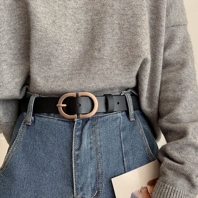 เข็มขัดหนังแฟชั่นสไตล์เรียบง่ายสําหรับผู้หญิง - รูปที่ 2