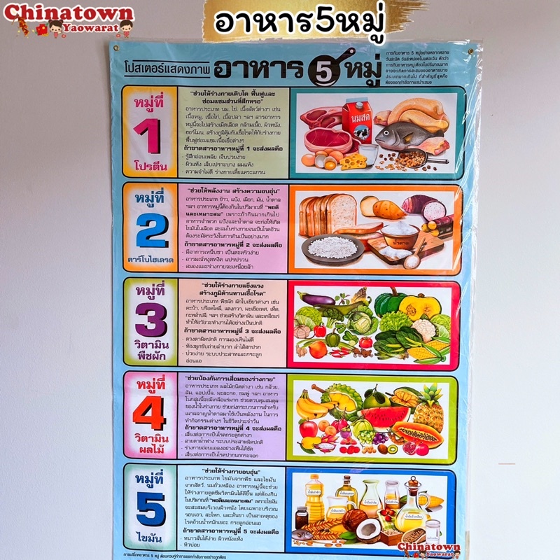 โปสเตอร์🧧อาหาร5หมู่ ✅ ภาษาไทยเบื้องต้น อาหาร5หมู่ กขค ก.ไก่ ก-ฮ เสริมพัฒนาการ เตรียมอนุบาล อนุบาล นิทานอีสป สูตรคูณ
