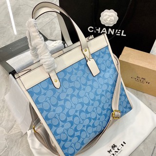 #coachF4692  Coach Chambray Tote Bag C4692 coach women bag tote bag chambray one-shoulder portable messenger canvas bag