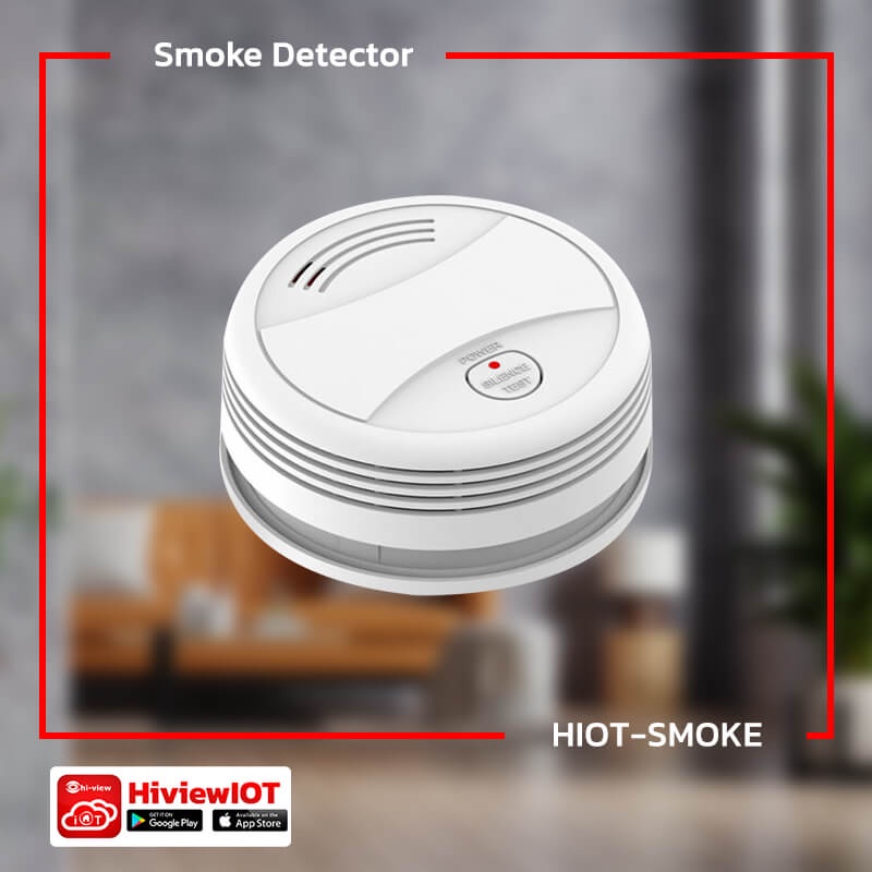 อุปกรณ์ตรวจจับควันไฟแบบไร้สาย แจ้งเตือนเข้ามือถือ ทันทีเมื่อมีควันไฟ WiFi Smoke Detector_HIOT-SMOKE