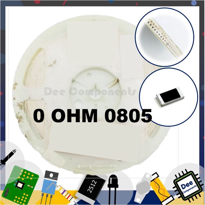 0 Ohm 0805 ±1% 1/18 W -55°C ~ 155°C MCR10EZHJ000 Rohm Semiconductor 1-A1-1 (1 แพ็ค มี 100 ชิ้น)
