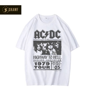 เสื้อยืดผ้าฝ้ายพิมพ์ลายขายดี เสื้อยืดวงร็อค Acdc / เสื้อยืดวงร็อค / เสื้อยืดโอเวอร์ไซซ์ท้องถิ่น / เสื้อวงร็อคโลหะ / เสื้