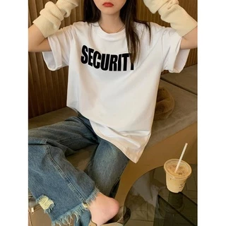 เสื้อยืดสีขาวคอกลมผู้หญิงน่ารัก oversize เสื้อผ้าวินเทจวัยรุ่น เกาหลีแฟชั่น เสื้อโอเวอร์ไซส์ผ้าคอตตอน ไซส์ใหญ่ สกรีน