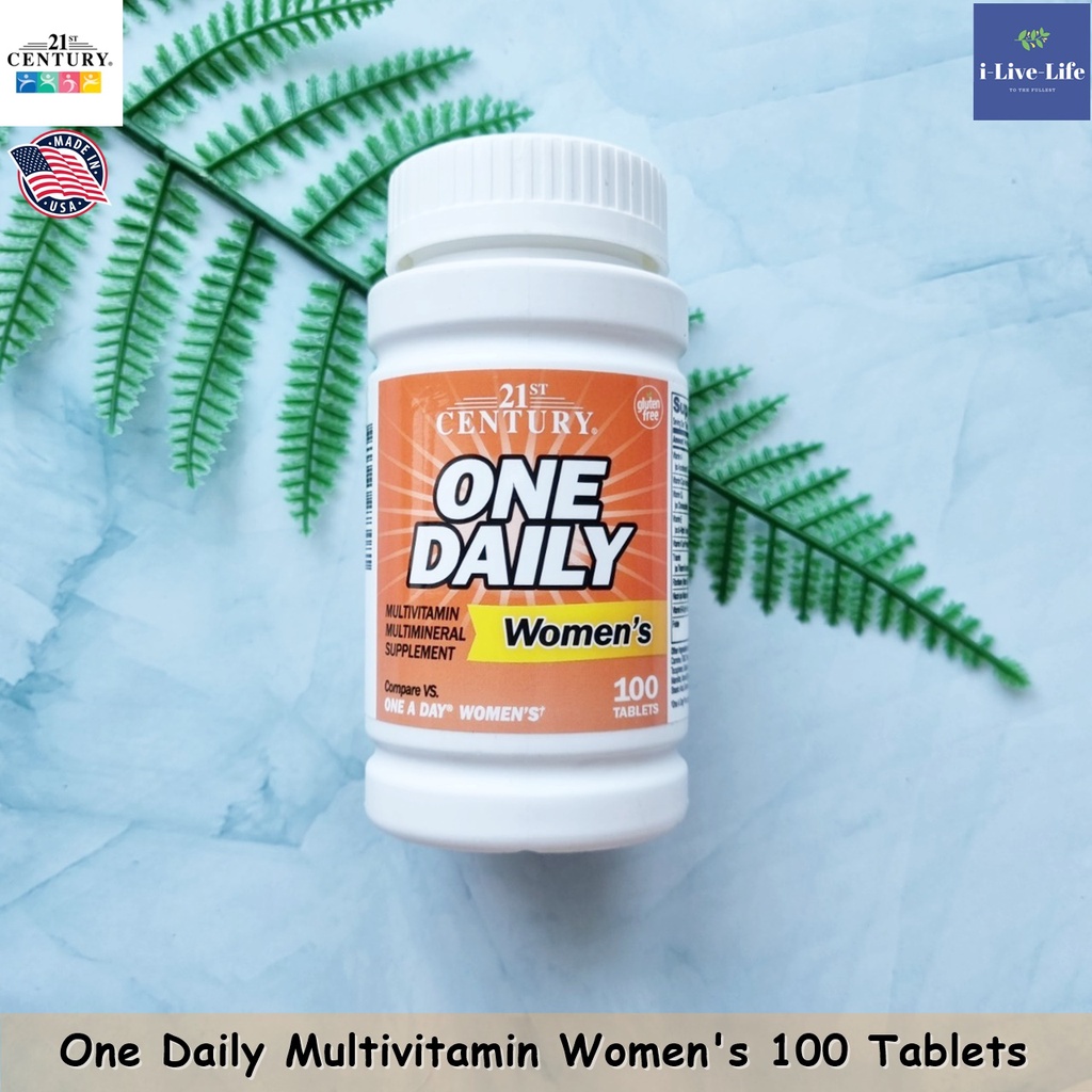 10% Sale!! EXP08/26 One Daily Women's 50+ Multivitamin Multimineral 100 Tablets - 21st Century วิตาม