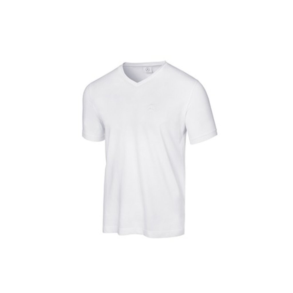 Mercedes-Benz เสื้อยืดคอวีสุภาพบุรุษ สีขาว ผ้าฝ้าย Supima 100%