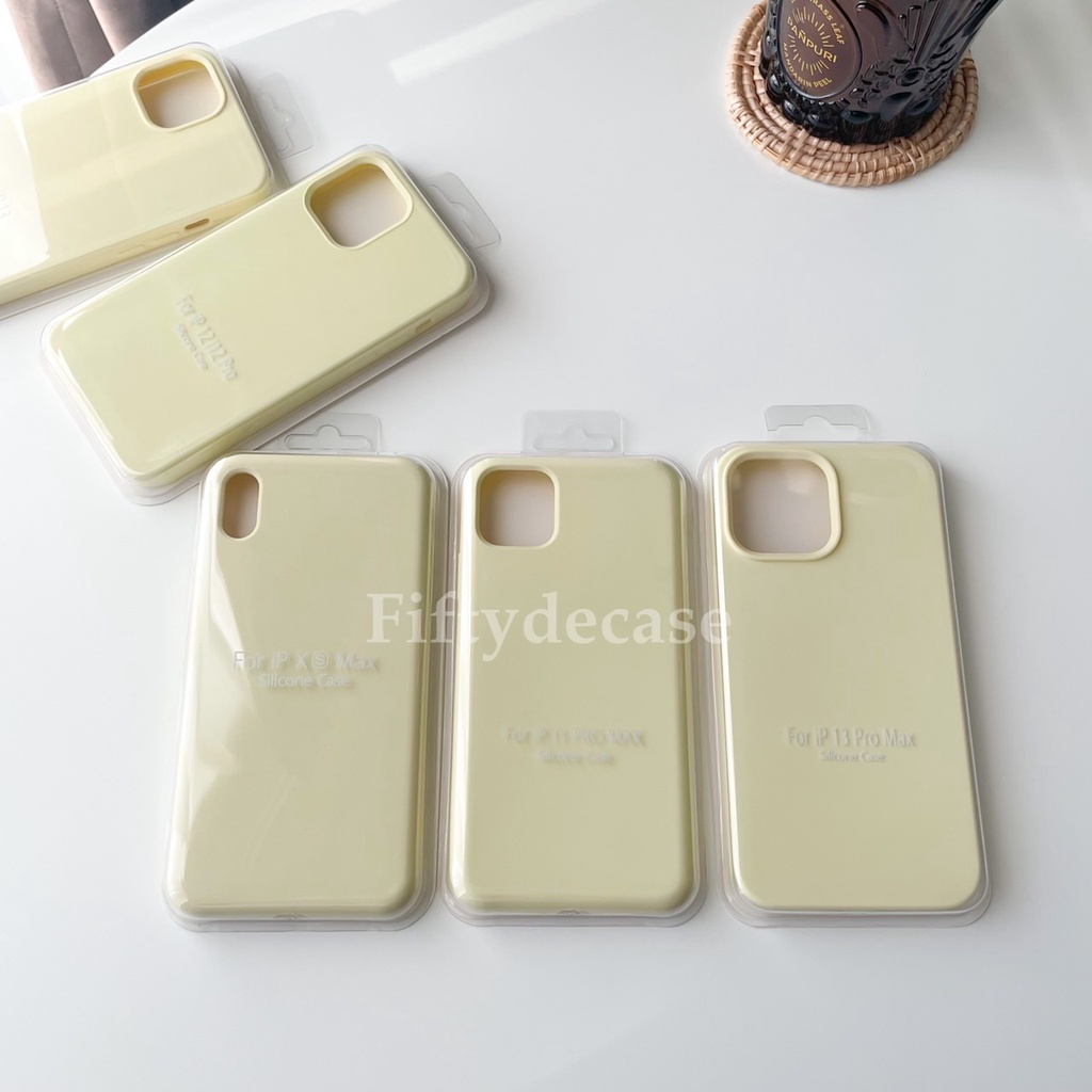เคสกำมะหยี่ รุ่น 7-17promax เคสซิลิโคนสีพื้น ไม่มีโลโก้ (สีเหลืองอ่อน) พร้อมส่ง !!!