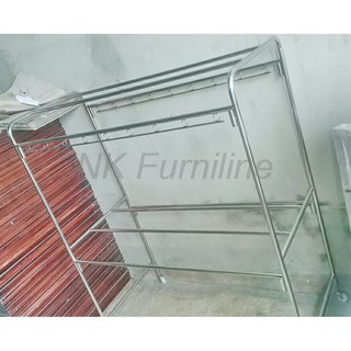 ราวสนาม5ฟุต/1.50m.พร้อมห่วง ราวสแตนเลสแท้ไม่ขึ้นสนิม 1.50m.Clothes bar stainless steel