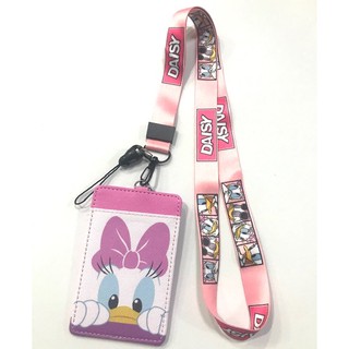 DAISY PINK A สายคล้องคอ สายคล้องบัตร ที่ใส่บัตร ซองใส่บัตร พร้อมสายคล้องคอ ลาย DAISY PINK A เดซี่ น่ารัก BY MANOPNEST