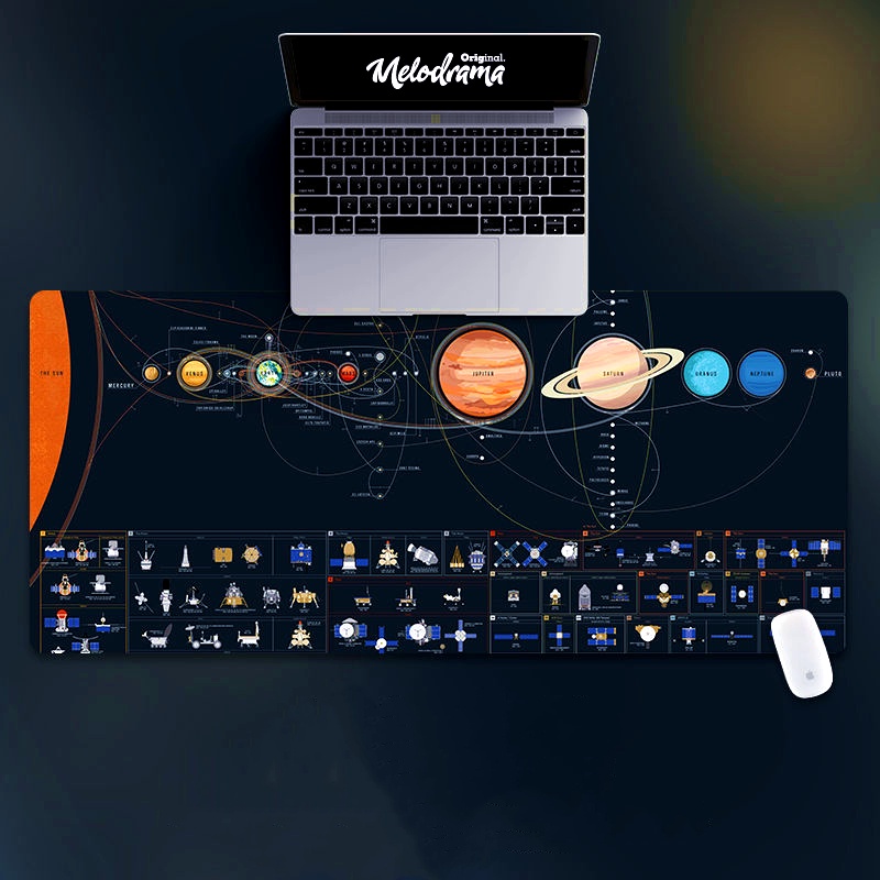 แผ่นรองเมาส์ ลายนักบินอวกาศน่ารัก ขนาดใหญ่ 90x40 80x30 21x26 กันลื่น สําหรับเล่นเกม แล็ปท็อป