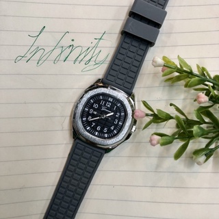 นาฬิกาข้อมือหญิงทรงเหลี่ยม สายยางซิลิโคนอย่างดี  นาฬิกาแฟชั่น Quartz analog ทรงปาเต๊ะ