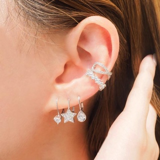 Silvermatters ต่างหูห่วงคริสตัลดาว (Star Mini Hoop Earring)