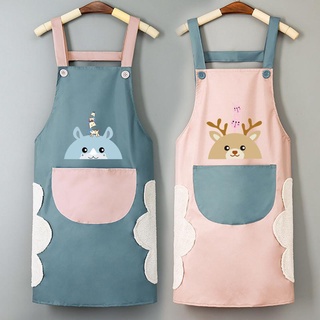 Cooking Apron with Hand Wipe Pocket Waterproof Oil Proof Fashion Adorable for Household