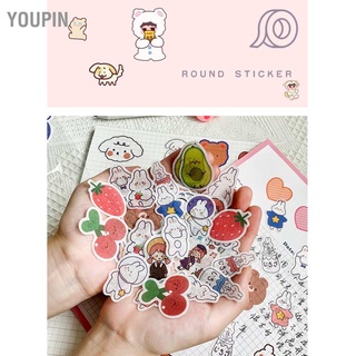 Youpin สติกเกอร์ ลายวาชิน่ารัก มีกาวในตัว แบบพกพา สําหรับตกแต่งสมุดโน้ต Diy 40 ชิ้น ต่อแพ็ก