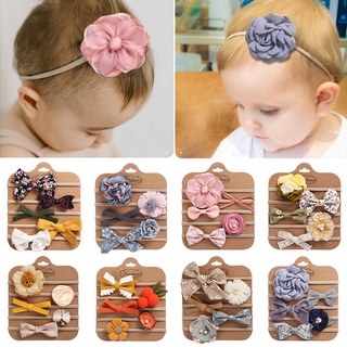 5Pcs/Set Princess Elastic Baby Headband Sweet Flower Infant Hair Band For Girl Boy Soft Cute Bowknot Newborn Toddler