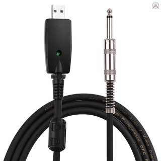 USB Guitar Andio Cable USB Male Interface to 6.35mm (1/4inch) Mono Electric Guitar Connection Cable Professional Guitar