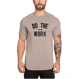 เสื้อยืดแขนสั้นพิมพ์ลายตัวอักษร DO The Work