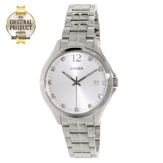 CITIZEN Womens Quartz Stainless Steel Date Watch รุ่น EV0050-55A - Silver