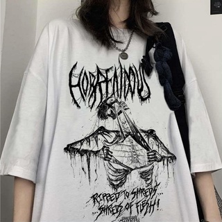 ฤดูร้อน Goth หญิง Tee ความงามหลวมผู้ชายและผู้หญิงเสื้อยืด Punk Dark Grunge Streetwear gothic Top เสื้อยืด เสื้อผ้า