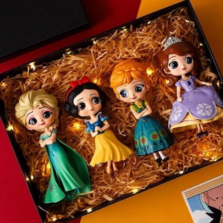 Disney 【สินค้าใหม่ พร้อมส่ง】โมเดลเจ้าหญิงดิสนีย์ เอลซ่า อันนา สโนว์ไวท์ เบลล์ โซเฟีย เครื่องประดับโรงรถ ของเล่น ของขวัญ สําหรับเด็ก