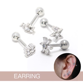 จิวหู จิวปีกหู เพชรเงาหัวหมุด ก้านสแตนเลส &lt;-Stainless Steel Stud Earrings Cartilage Earrings Helix-&gt;