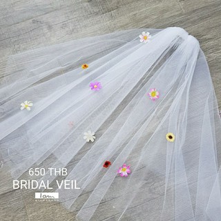 เวลรุ่น : Flower bridal veil  (พร้อมส่ง) งานตัดของทางร้านเอง (ไม่ใช่งานจีน)