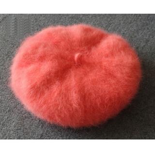 Fur beret beanie hat (orange)