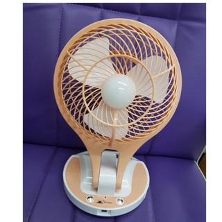 JR-5580 พัดลมขนาดใบ 6 นิ้ว ปรับแรงลมได้ 2 ระดับ ชาร์จไฟในตัว ความจุแบตเตอรี่ถึง 4000mAh มีโคมไฟLED 21 ดวง