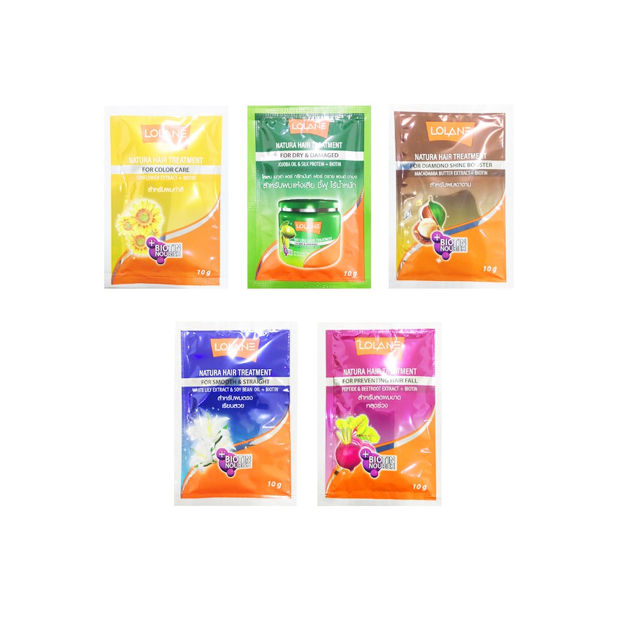 Lolane Natura Hair Treatment โลแลน เนทูร่า แฮร์ ทรีทเม้นท์ 10 มล. ทุกสูตร (แบบแยกขาย 1 ซอง)