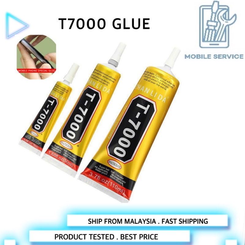 T7000 กาววัตถุประสงค์สีดํากาวอะคริลิคสําหรับกรอบซ่อมหน้าจอ (15ml / 50ml / 110ml)