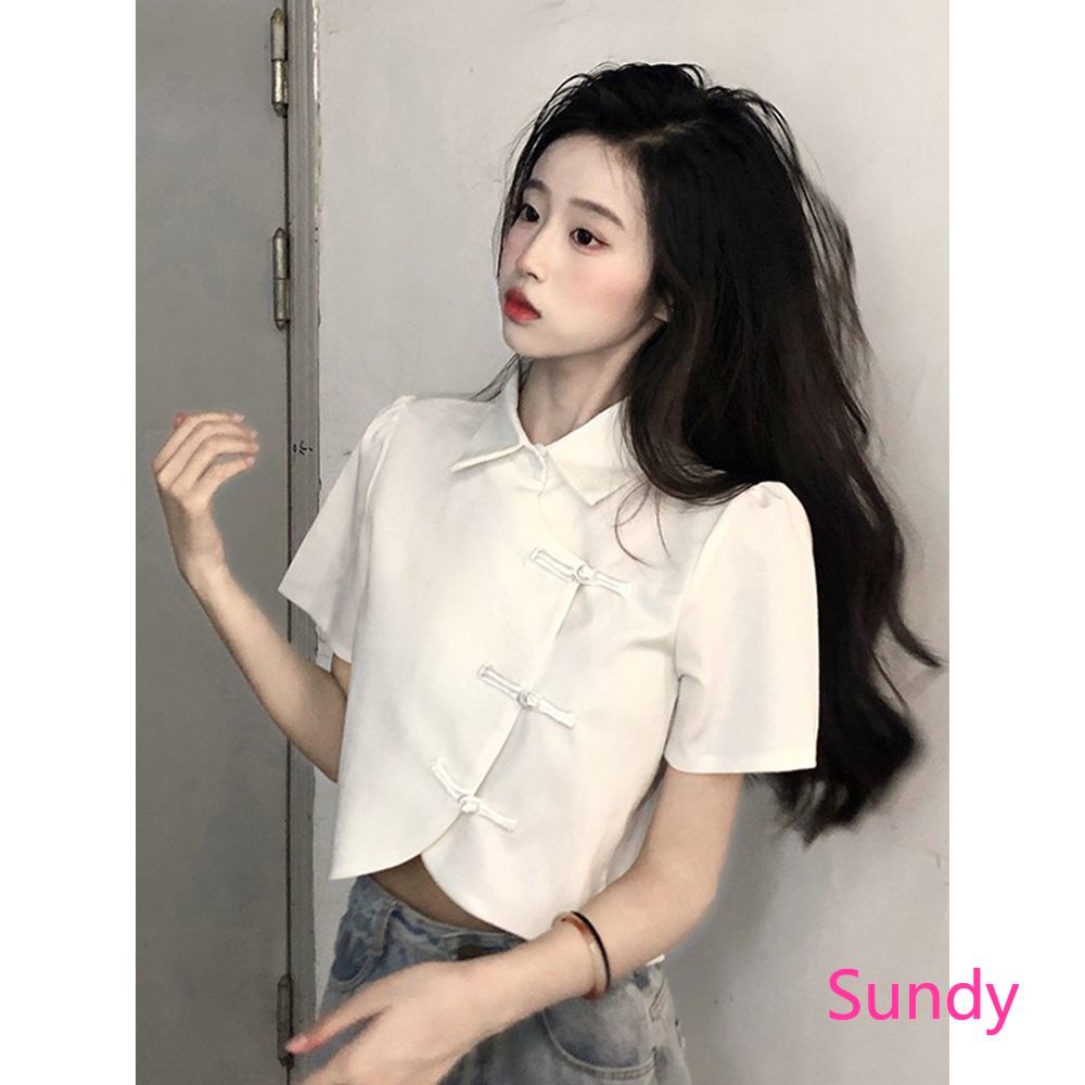 เสื้อโปโลแฟชั่นฤดูร้อนของเด็กผู้หญิงไม่สม่ําเสมอ กี่เพ้า สั้นเสื้อ