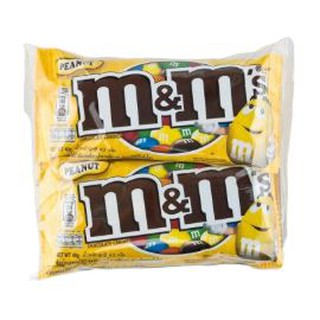 เอ็มแอนด์เอ็ม ลูกอมช็อกโกแลตไส้ถั่วลิสง ขนาด 37/40กรัม ยกแพ็ค 4ซอง M&amp;M PEANUT CHOCOLATE CANDY