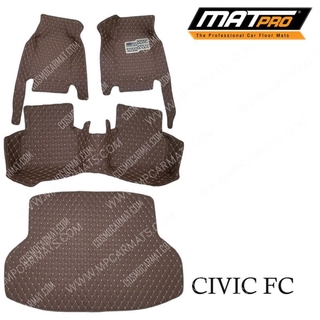 MatPro พรมปูพื้นเข้ารูป 5D 6D Premium Fitted Leather Car Mats สำหรับรถรุ่น  HONDA CIVIC FC 4ประตู  ปี 2015-2020