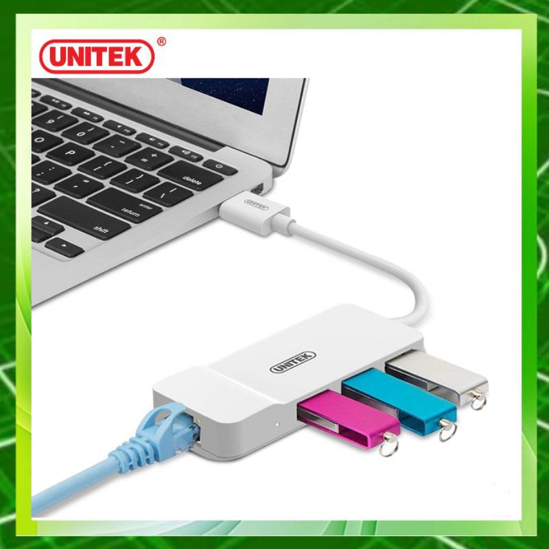 UNITEK USB2.0 3-Port Hub + Fast Ethernet Converter รุ่น Y-1470