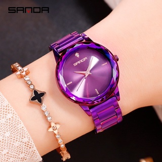 SANDA Steel Luxury Brand Lades Crystal Watch Women Dress Watch Fashion Quartz Female Wristwatches relogio feminino 1006