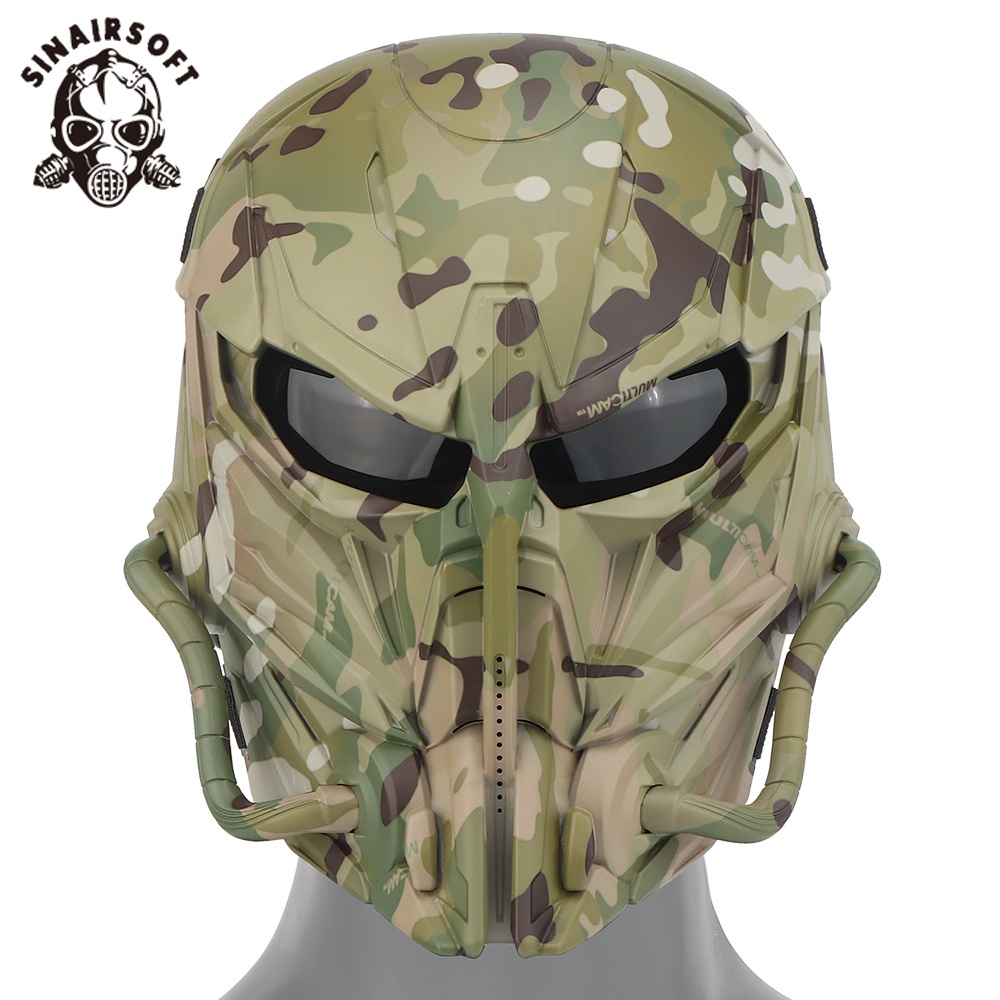 Sinairsoft Punisher II หน้ากากเกียร์กลางแจ้งปาร์ตี้ฮาโลวีน Dress Up Face Mask ยุทธวิธี Full Face Mask พร้อมแว่นตา