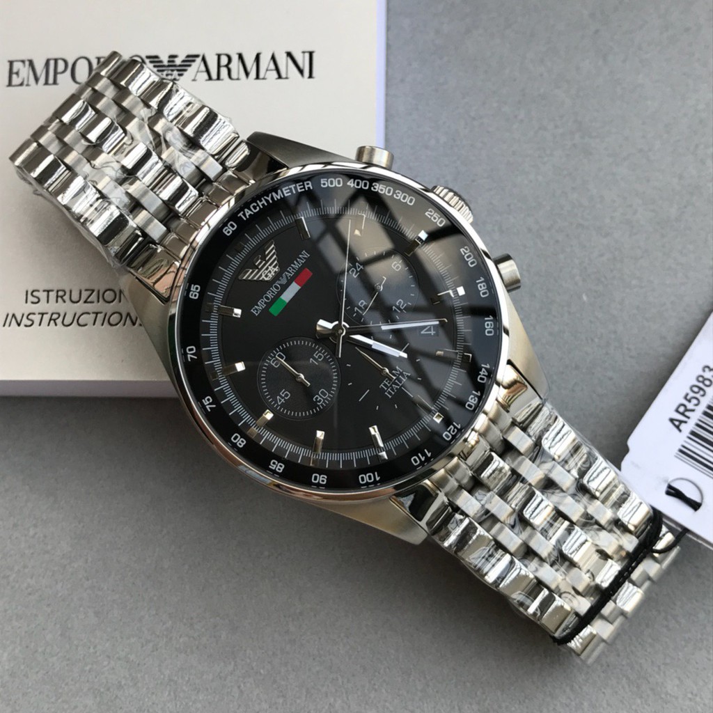 พร้อมสต็อก ! Emporio Armani Tazio Chronograph นาฬิกาข้อมือผู้ชาย รุ่น AR5983 - 100% Authentic Amani Brand Watch