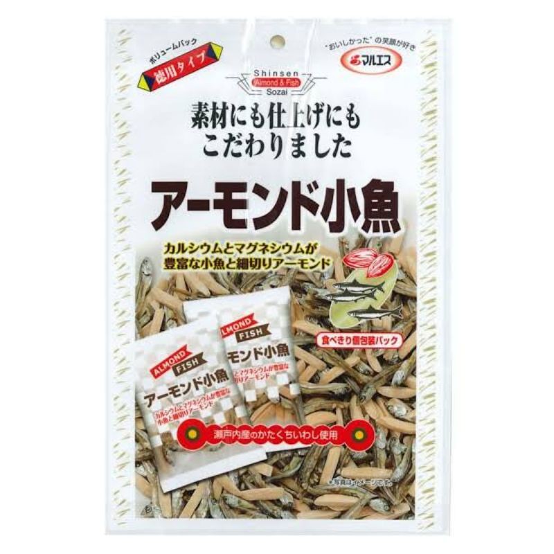 อัลมอนด์ผสมปลากรอบ Maruesu Roast Almond Mixed With Sesame Flavoured