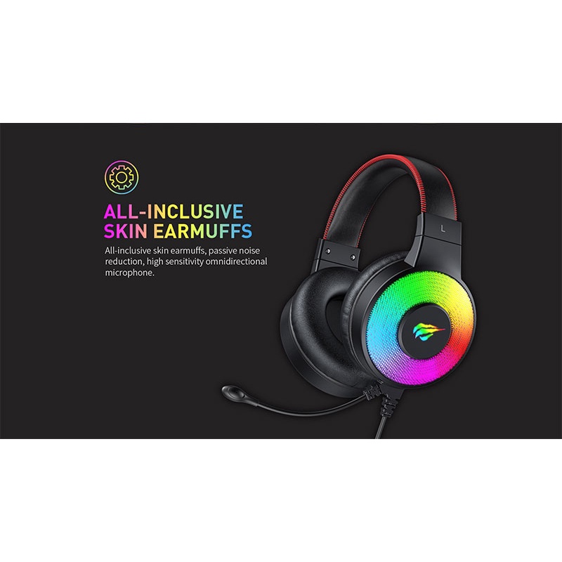 🔥กระหน่ำลดราคา🔥หูฟัง Headphone Gaming Havit  H2013D หูฟังเกมมิ่ง✅Plug：2X3.5MM+USB（1X3.5MM)✅รับประกัน