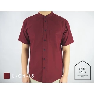 คอจีน/แขนสั้น 5XL/6XL ผ้า OXFORD - เสื้อเชิ้ตผู้ชายสำหรับคนอ้วน ไซส์ใหญ่ Big size